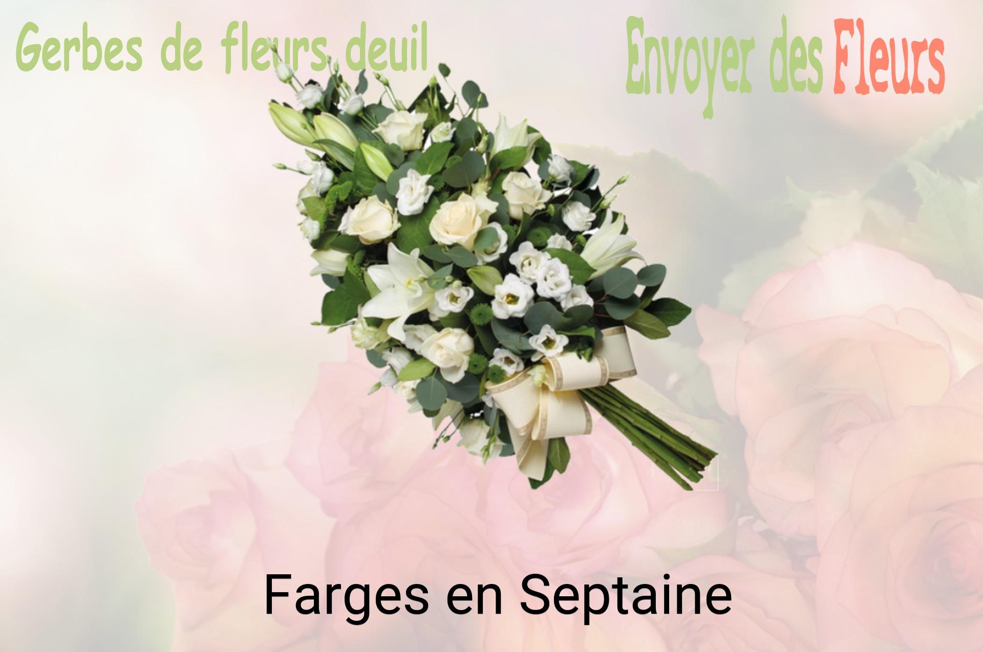 Gerbe de fleurs de deuil livrée à Farges-en-Septaine